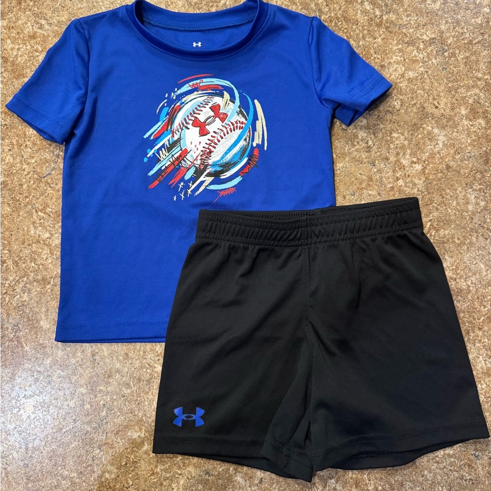 2T UA shorts and t-shirt outfit